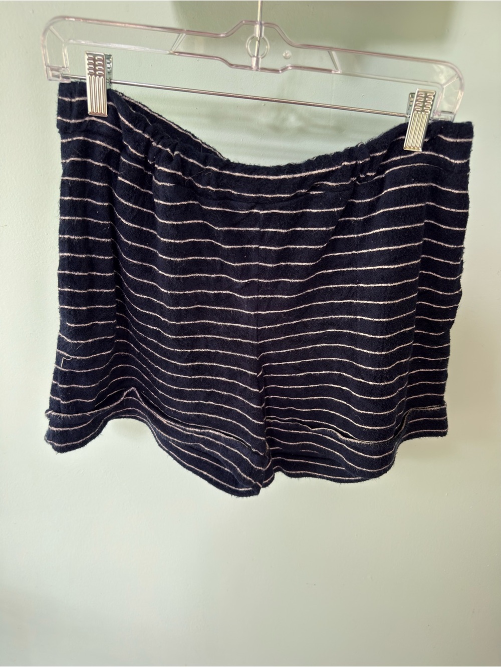 Soma Navy and White Striped Terry Athletic Shorts